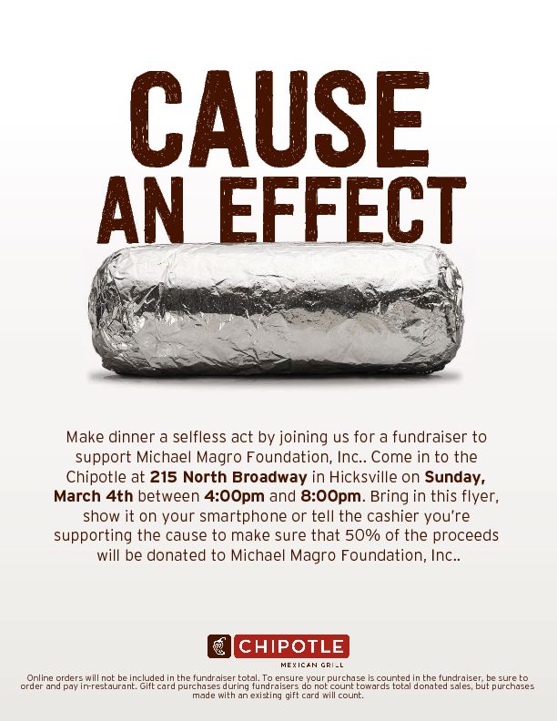Chipotle Fundraiser - Michael Magro Foundation