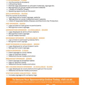 2025 A Day of Breaking Clays & Building Hope Sponsorships