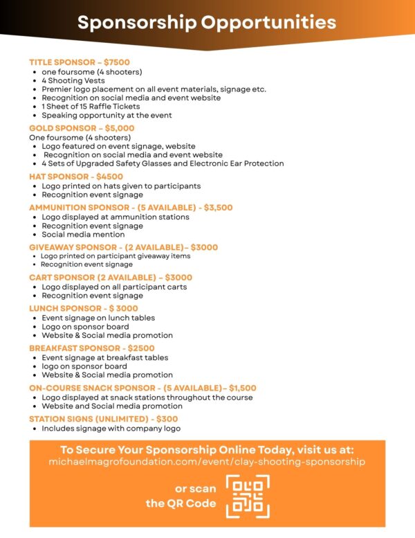 2025 A Day of Breaking Clays & Building Hope Sponsorships